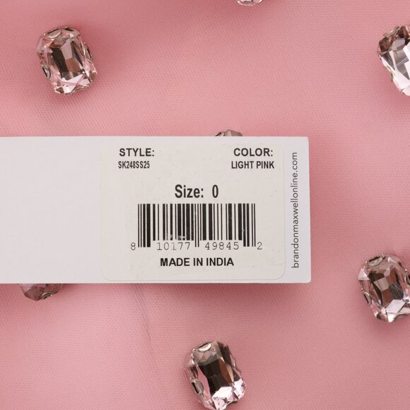 Brandon Maxwell The Leanne Crystal-Embellished Pencil Skirt, Light Pink, Size 0 - Picture 8 of 15